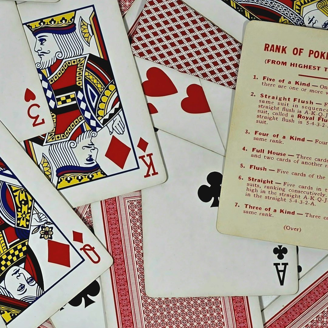 Playing cards and poker hand ranking guide